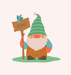 Garden Gnome Cute Or Dwarf Holding Banner