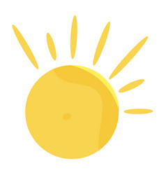 Isolated Colored Sun Sketch Icon