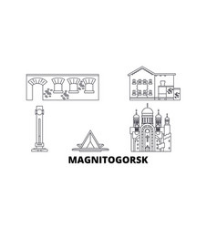 Russia Magnitogorsk Line Travel Skyline Set