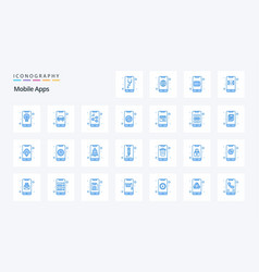 25 Mobile Apps Blue Icon Pack