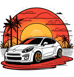 Awesome Lovely Sport Car Sunrise Summer Art