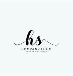 Hs initial handwriting logo with circle template Vector Image