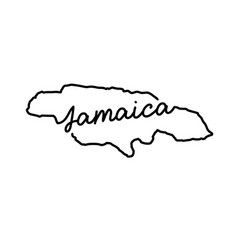 Jamaica Outline Map With The Handwritten Country