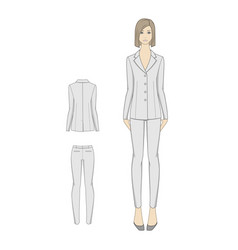 Womens Business Suit Fashion Sketch