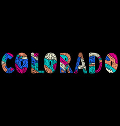 Colorado Multicolor Doodle Isolate Text