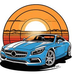 Fantastic Lovely Sport Car Sunrise Summer Art