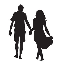 Walking Hand In Couple Silhouette