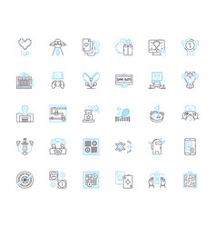 Gaming Linear Icons Set Console Shooter