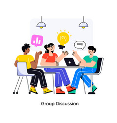 Group Discussion Flat Style Design