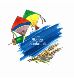 Happy Makar Sankranti With Colorful Kite