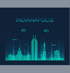 Indianapolis Skyline Indiana Usa Line City