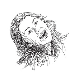 Sketch Of Girl Smile Face