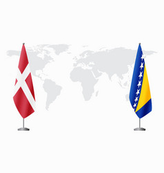 Denmark And Bosnia And Herzegovina Flags