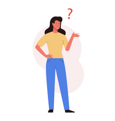 Woman Thinking With Question Mark Female