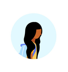 African American School Girl Profile Avatar Icon