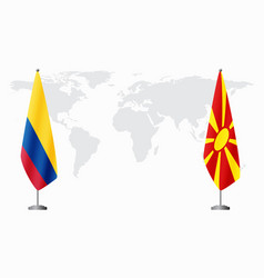 Colombia And Northern Macedonia Flags