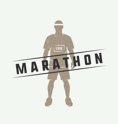 Vintage Marathon Or Run Logo Emblem Badge Poster