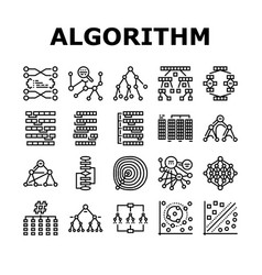 Algorithm Data Technology Ai Icons Set