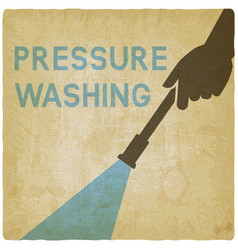 Pressure Washing Hands With Spray Gun On Vintage