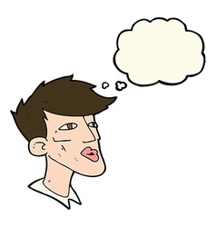 Cartoon Male Model Guy With Thought Bubble