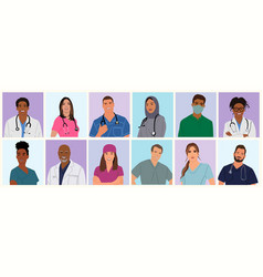 Diverse Medical Worker Doctor Nurse Avatars