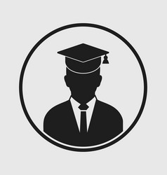 Male Graduate Student Profile Icon With Gown And