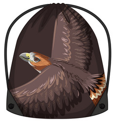 Drawstring Backpack With Hawk Pattern