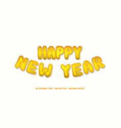 Happy New Year Realistic Golden 3d Balloon