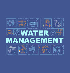 Water Management Word Concepts Dark Blue Banner