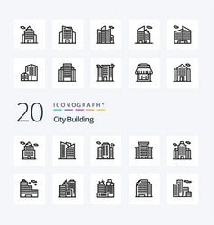 20 City Building Line Icon Pack Like Office