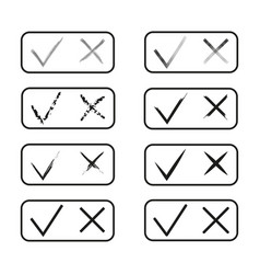 Cross And Tick Set Yes And No Icons For