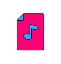 Filled Outline Music Book With Note Icon Isolated