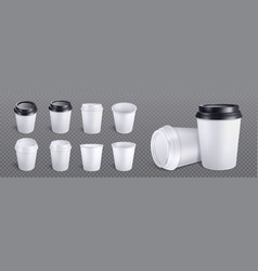 3d White Coffee Cup Isolated Mockup Set