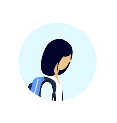 Asian School Girl Profile Avatar Icon Isolated