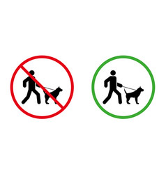 Ban Zone For Walking Dog Black Silhouette Icon