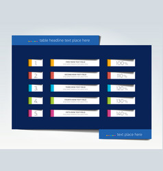 Infographic Table Schedule Template With 5 Row