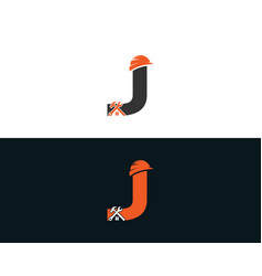 Letter J Construction Cap And Home Repair Logo Des