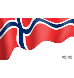 Norway Country Flag Realistic Independence Day