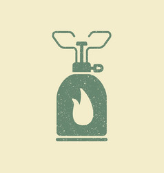 Camping Gas Stove Flat Icon In Retro Style