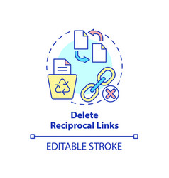 Delete Reciprocal Links Concept Icon