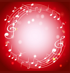 Border Template With Musicnotes On Red Background