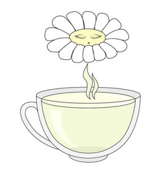 Cute Cartoon Chamomile Flower Soothing Green Tea