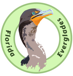 Florida Everglades Cormorant Logo - Detailed