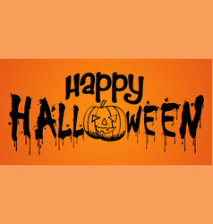 Happy Halloween Text On Orange Background