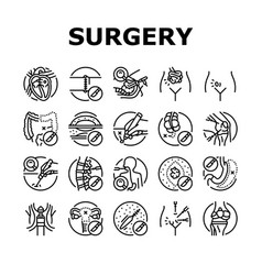 Surgery Doctor Surgeon Hospital Icons Set