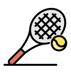 Tennis Racket Icon Color Outline