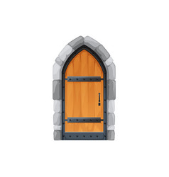 Cartoon Medieval Castle Gate Or Door Exterior Arch