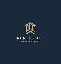 Initial Di Logo For Real Estate With Simple