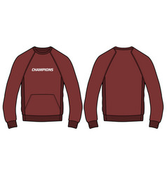 Long Sleeve Sweatshirt T-shirt Design Flat Sketch