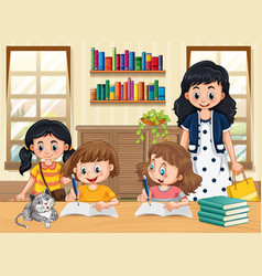 Children Learning At Home